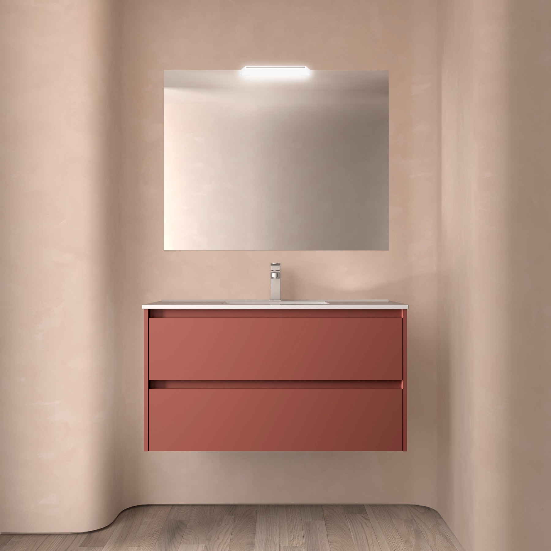 106165 | Salgar | Conjunto Noja 100 2C Red Satin ( Mueble + Lavabo )