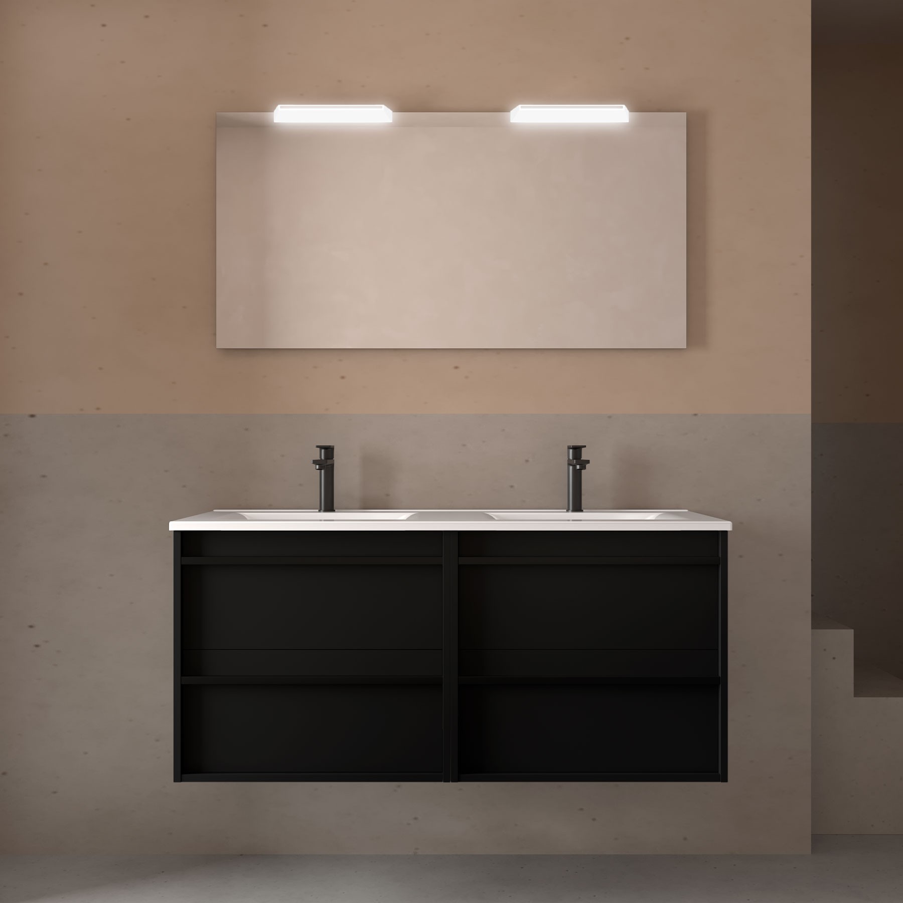 104832 | Salgar | Conjunto Attila 120 4C Black Satin ( Mueble + Lavabo )