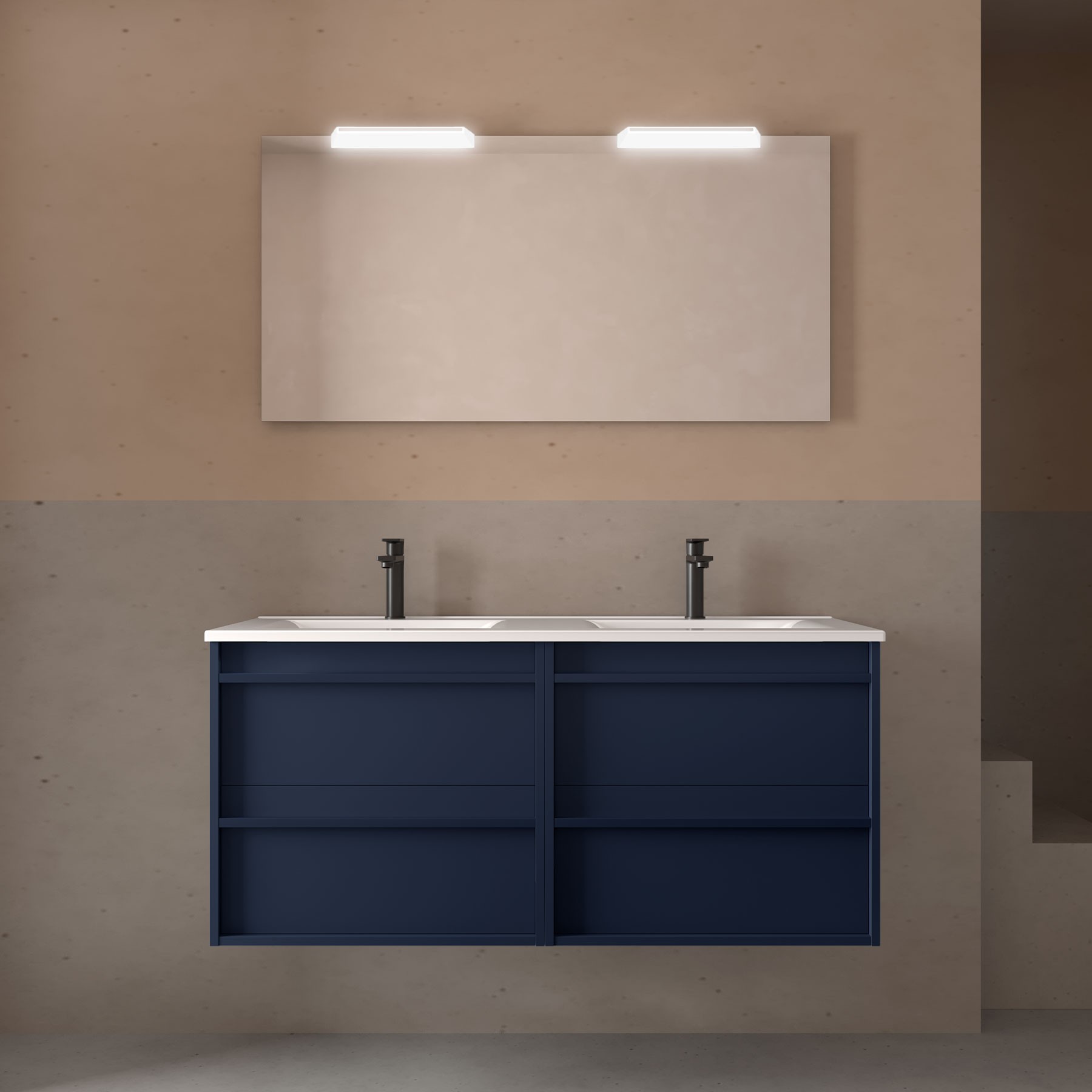 104833 | Salgar | Conjunto Attila 120 4C Blue Satin ( Mueble + Lavabo )